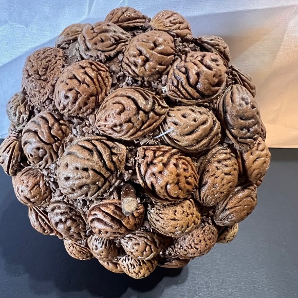 4.5" Acorn Decor Brown Excellent Peach Pit Burlap Rustic Cottagecore Woodland - Picture 2 of 5